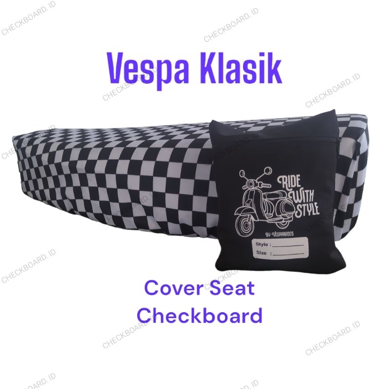 Cover Jok Cover Seat Vespa Klasik Checkboard