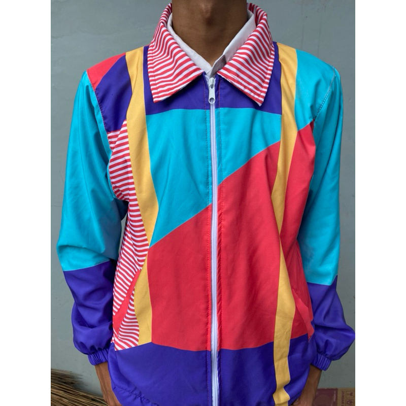 jaket vintage 80/90s SHAPES AND COLOUR pria wanita