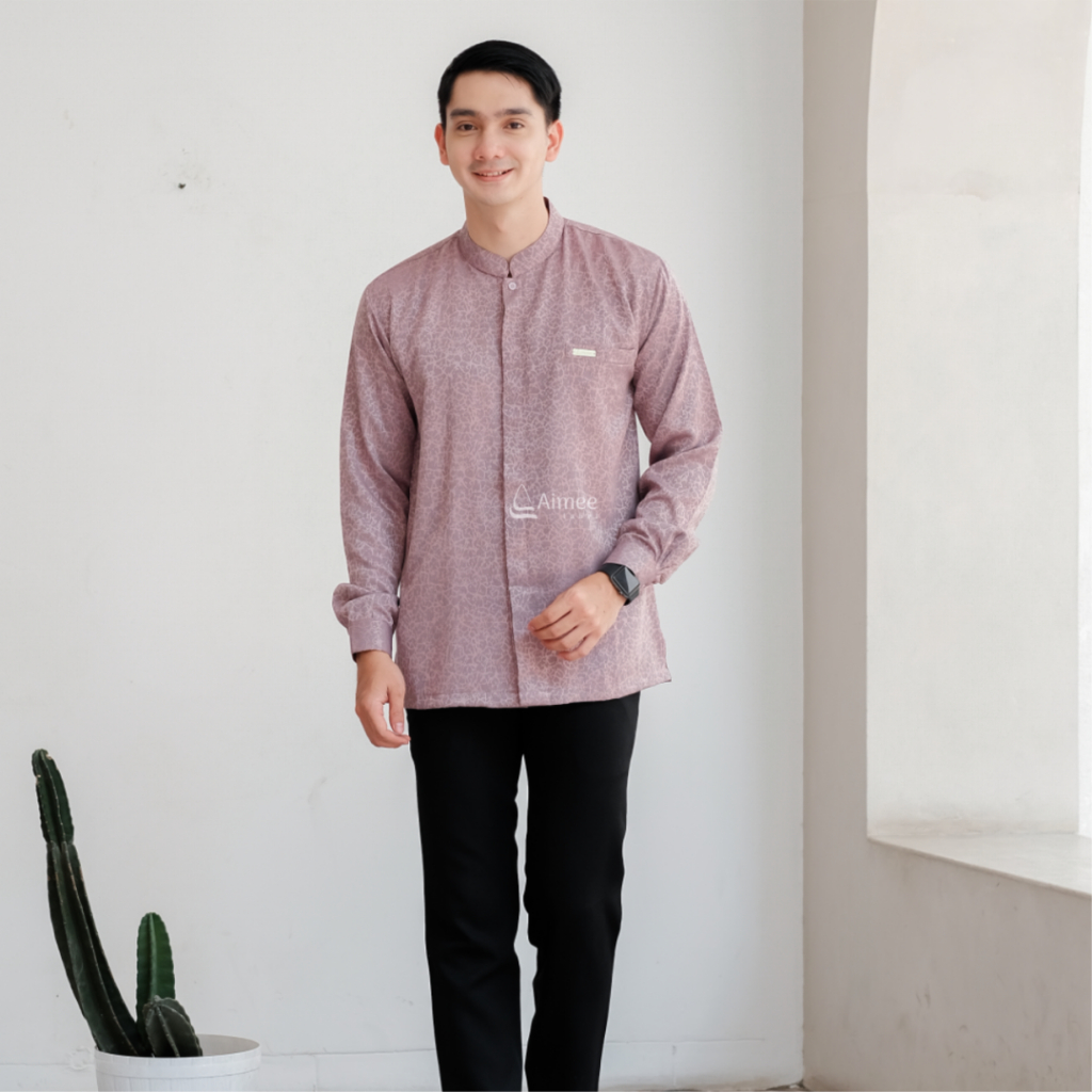 Aimee Label - Sarimbit Keluarga AZKA Family Dove / Sarimbit Keluarga 2024 / Baju Muslim Couple / Baju Couple Keluarga / Sarimbit Muslim / Set Family-koko dewasa pendek