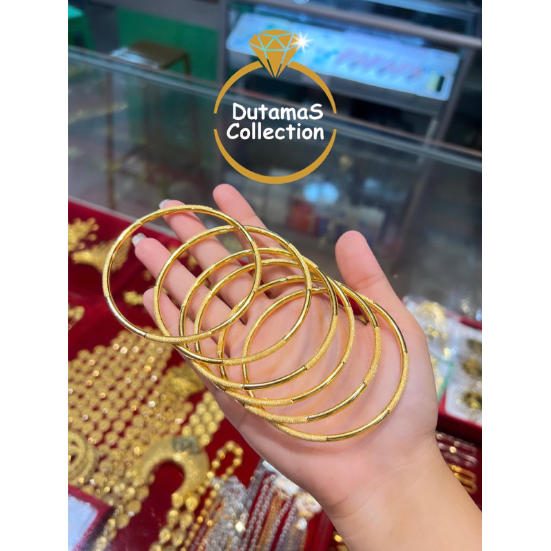 Gelang Kroncong tatah pasir Berat 4gram / pcs Emas Asli Kadar 375%