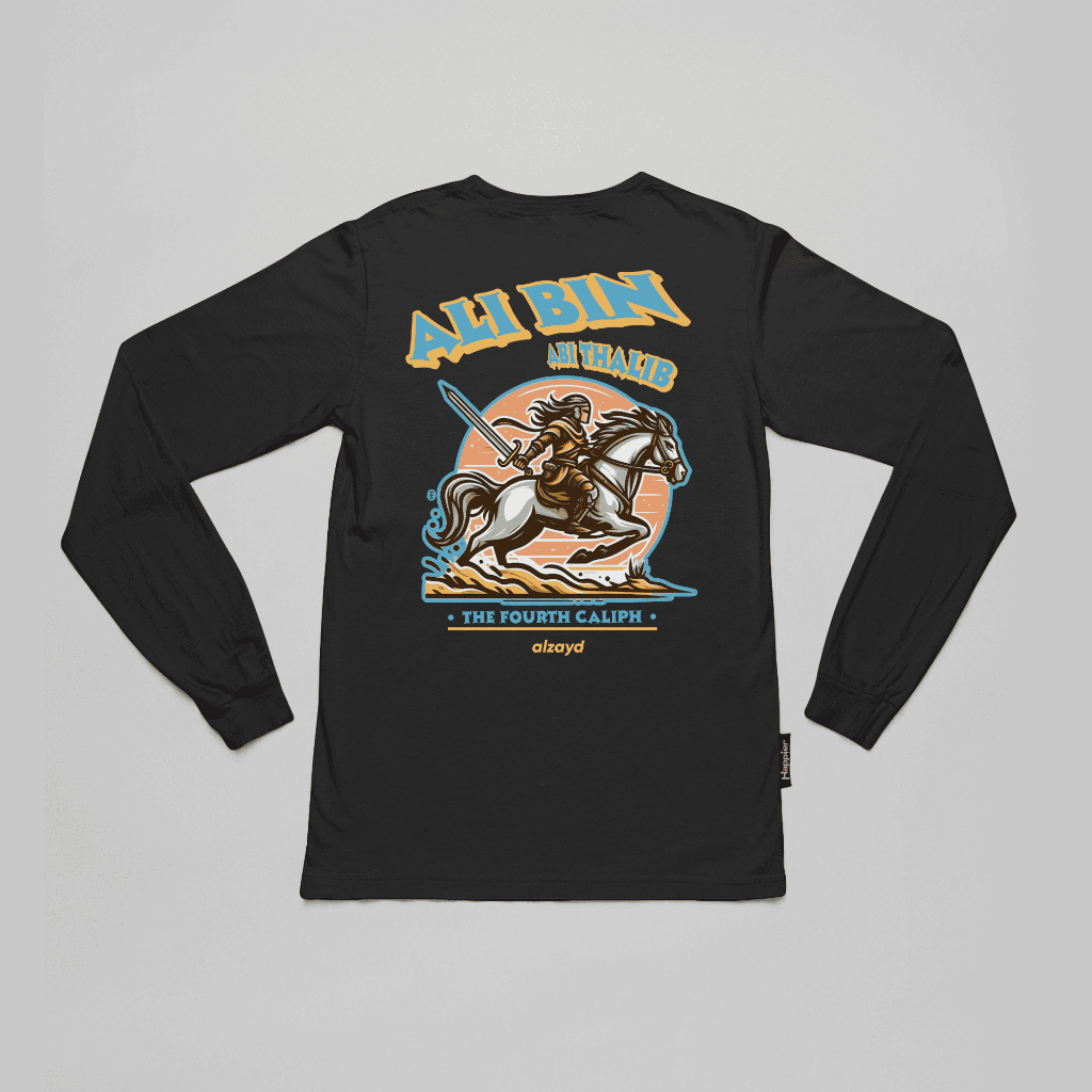 Alzayd - Baju Kaos Ali Bin Abi Thalib 1 T-Shirt Longsleeve Islam Islami Dakwah Quotes Tauhid Pria Di