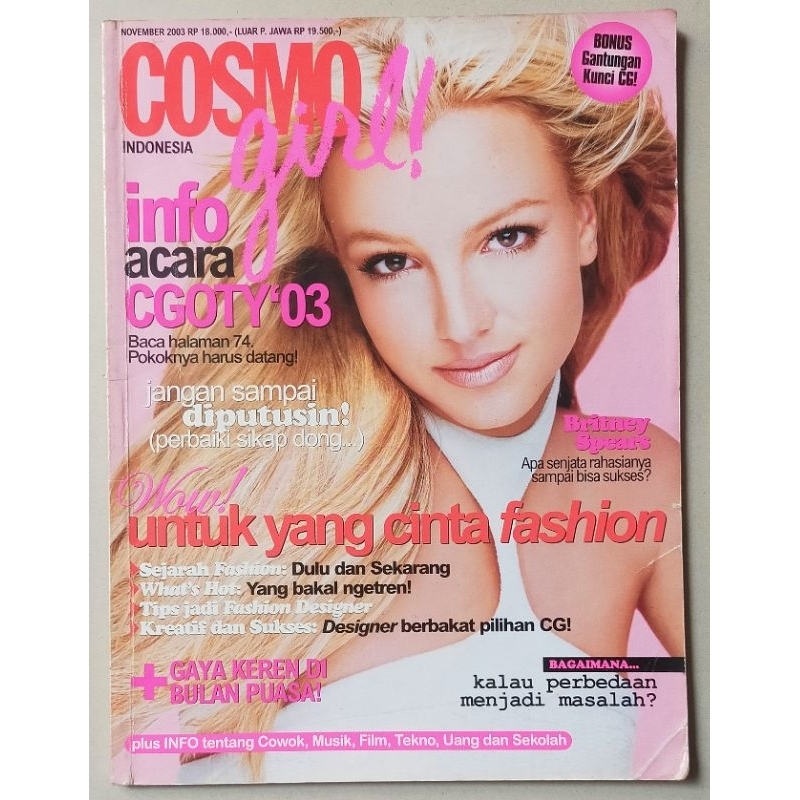 Majalah CosmoGirl November 2003 - Cover Britney Spears