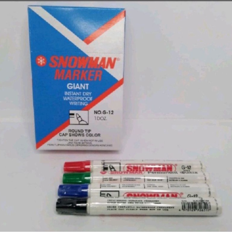 

Terbaru.. Spidol SNOWMAN PERMANEN per/1pak isi 12pcs ABZ