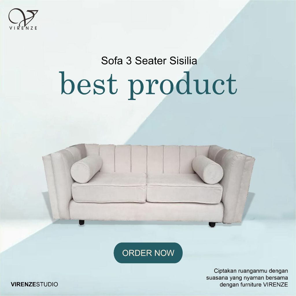 Sofa 3 Seater Sisilia Virenze Sentul Jakarta Bogor Bekasi Cikarang Kawarang Tangerang Bandung Purwak