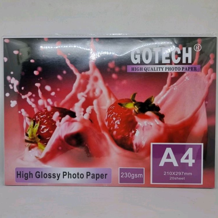 

Ready GOTECH GLOSSY PHOTO PAPER A4 230 GSM Laris