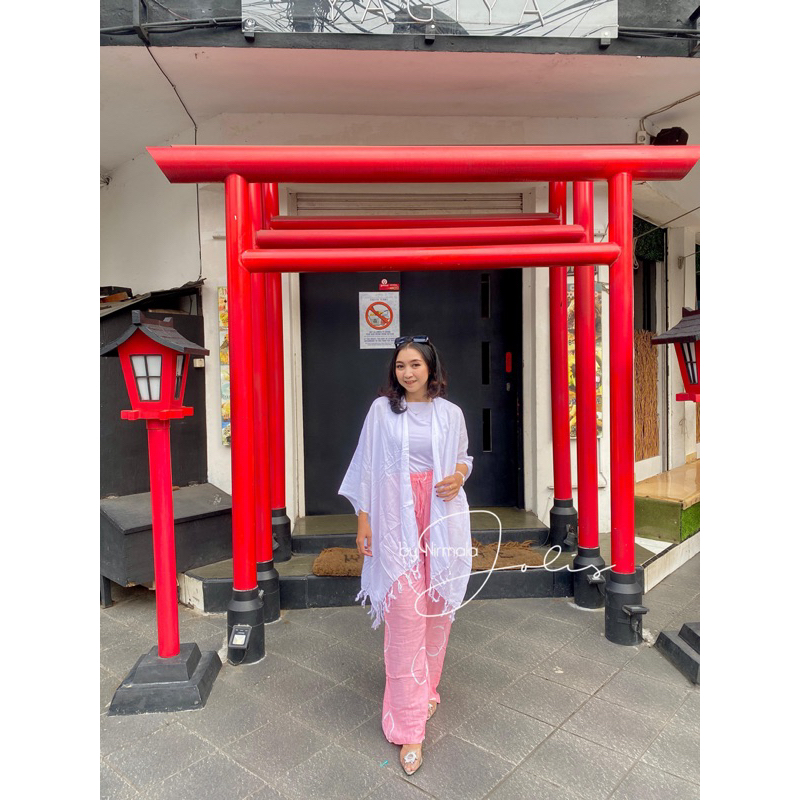 JOLIS - SETELAN BAJU WANITA TIE DYE BALI CARDIGAN POLOS DRESS OUTER KULOT OUTFIT PANTAI KEKINIAN ATA