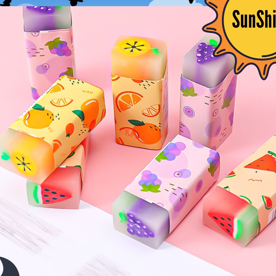 

Baru ✨ Sunshine Fancy ✨ SELUSIN / 12 Pcs Penghapus Karet Berbagai Motif Lucu Jual