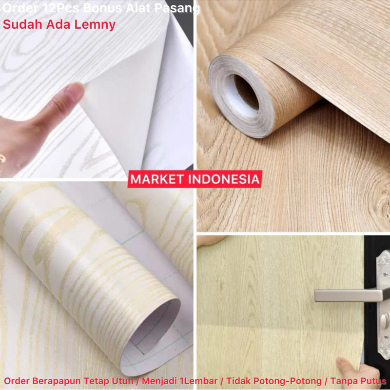 Sticker triplek sticker wallpaper glossy marmer lebar 122cm