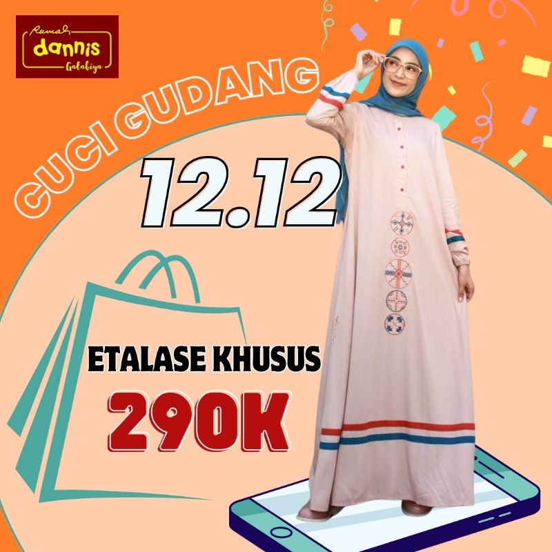 Etalase 299k Cuci Gudang 1.1 Abaya dannis Sale besar Gamis dress katun bordir premium