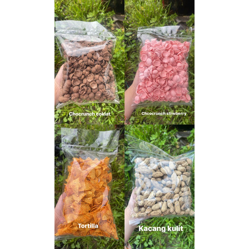 

Chocrunch strwberry , Tortilla , kacang kulit