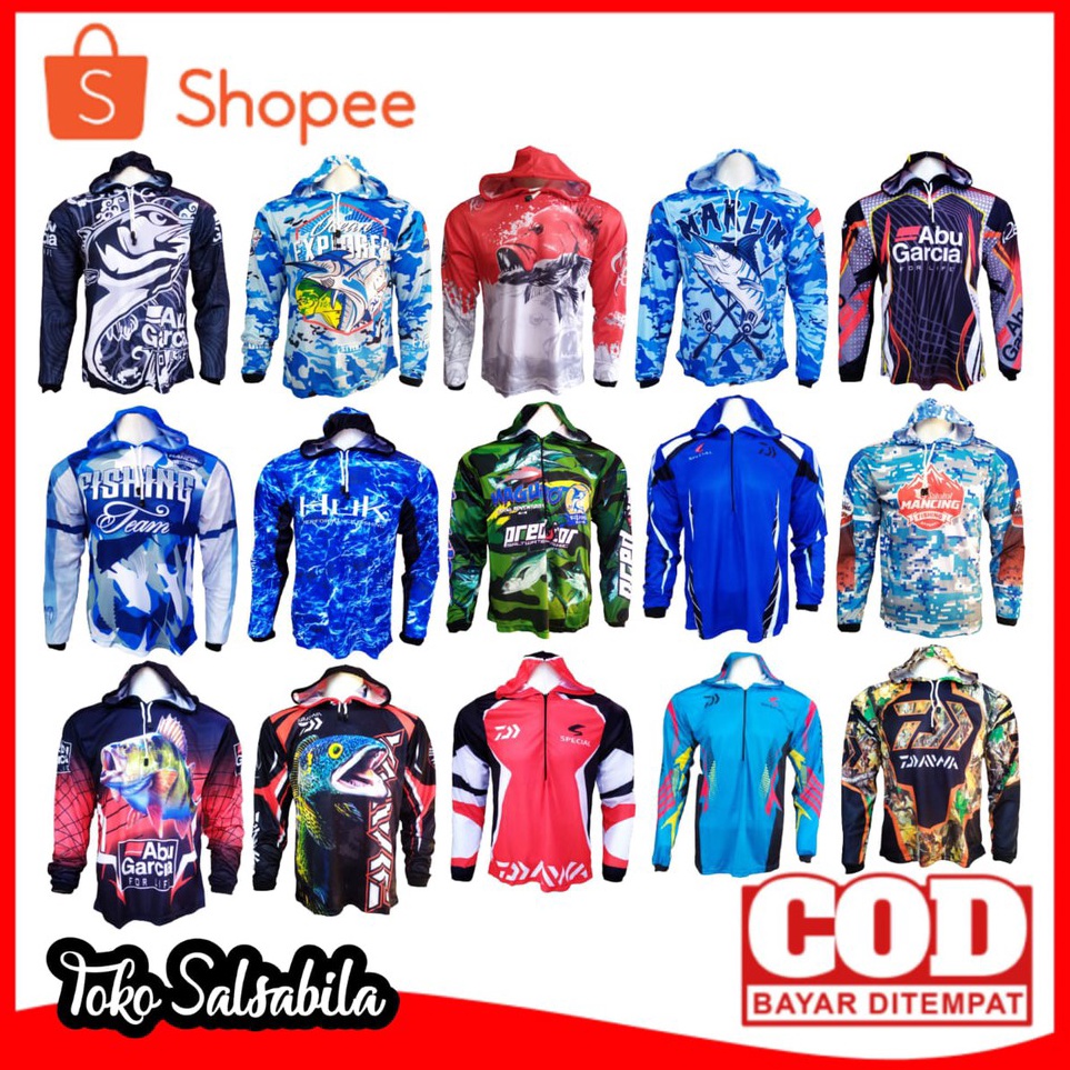 Best Seller Jersey Mancing Hoodie Lengan Panjang / Kaos Mancing Tudung / Baju Mancing Mania Jersey P