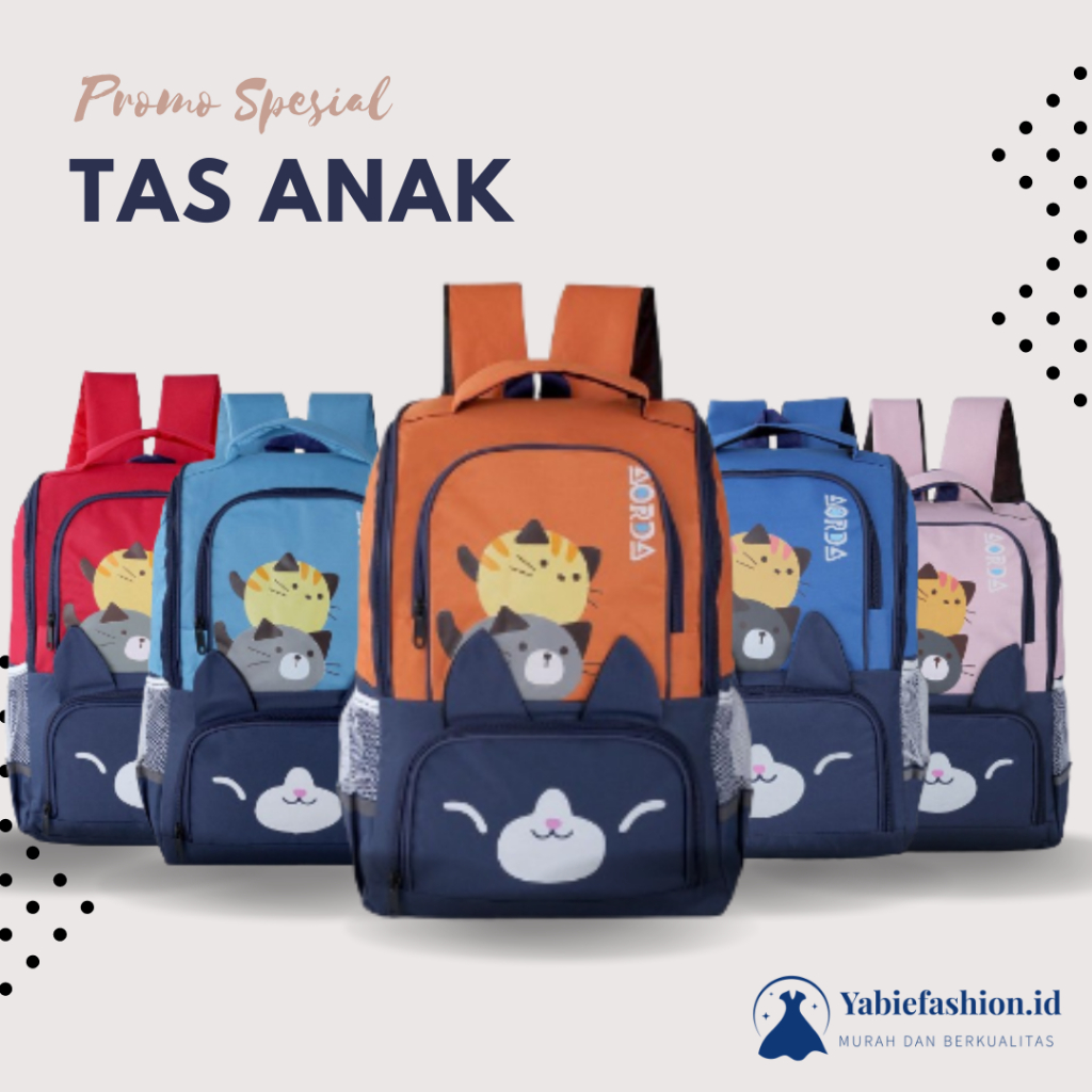 Bestseller Tas Ransel Anak Sekolah Tas Backpack Kucing Laki-laki Perempuan