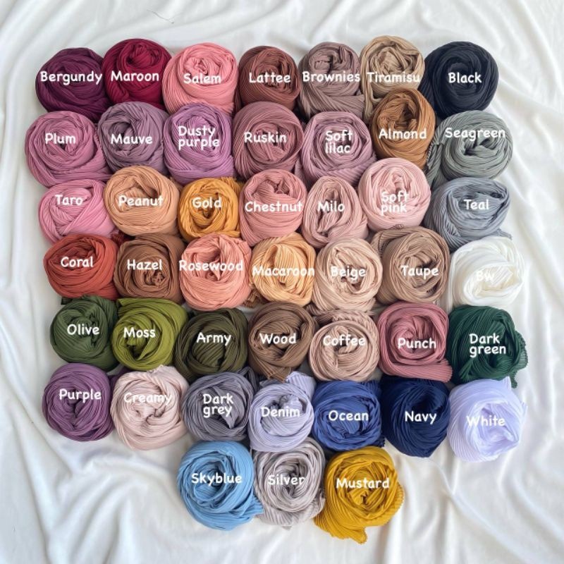 Pashmina Plisket Mercy Hijab Pashmina Pleated Shawl Tanpa Garis Tengah -Kerudung Pashmina Plisket Te