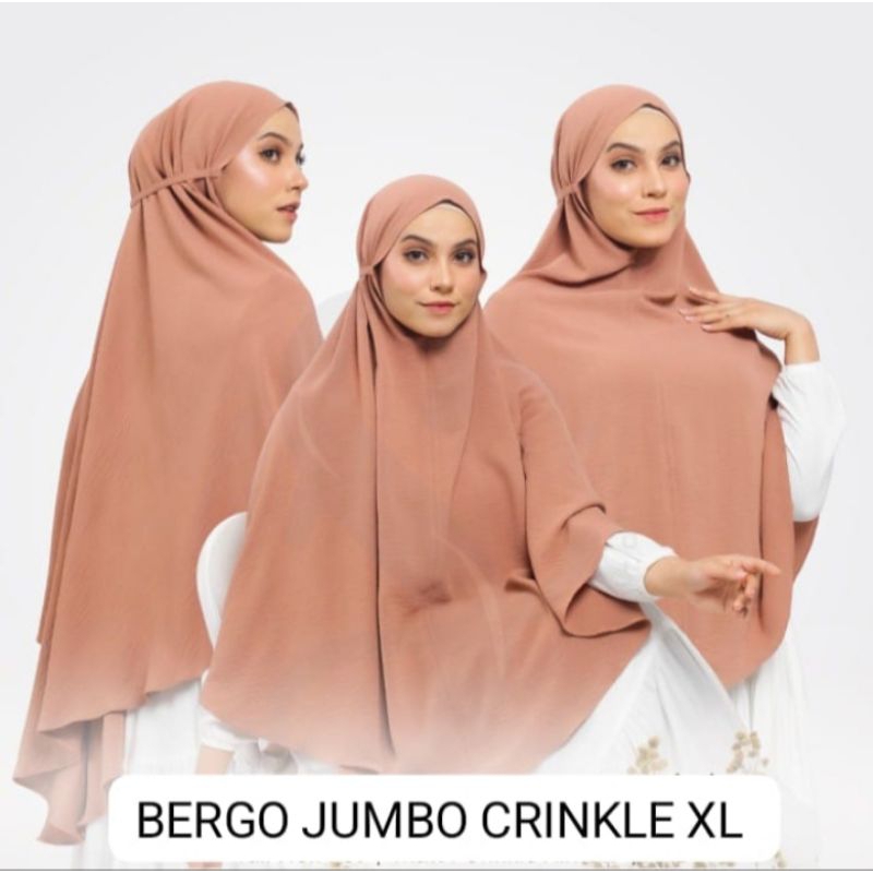 BERGO JUMBO CRINKLE AIRFLOW JILBAB BERGO JUMBO CRINKLE PREMIUM JUMBO XL