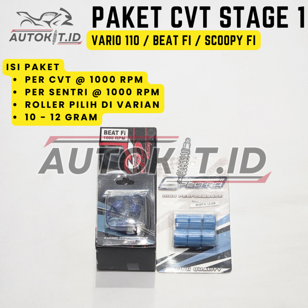 PAKET KIRIAN CVT HARIAN STAGE 1 VARIO 110 / BEAT FI / SCOOPY FI