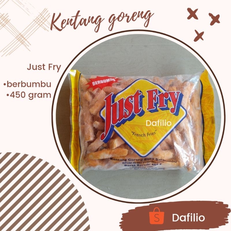 

Kentang goreng just fry shoestring Crinkle cut straight cut berbumbu