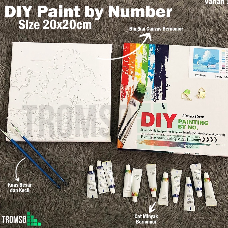 

[PRODUK D8ENY49] Tromso DIY Paint by Number KIT 20 X 20 (Painting by Number) varian 1 ✽Ready Stok