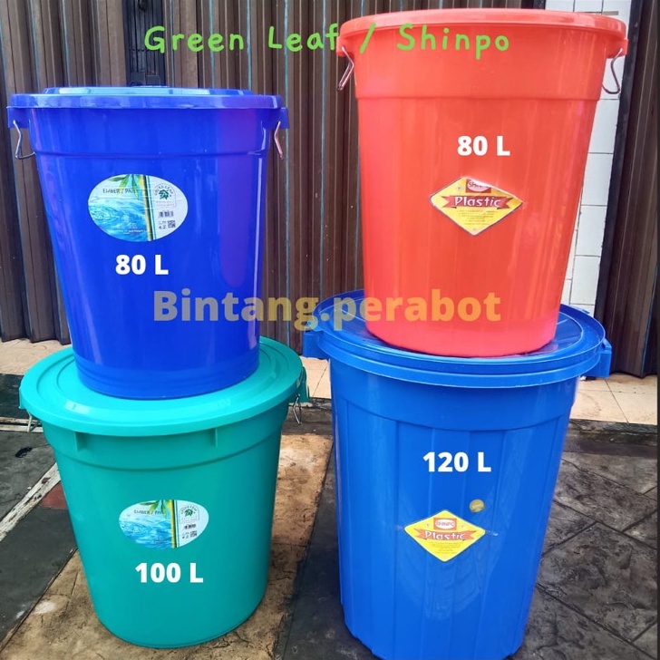 Ready stock Ember Plastik 80-100 Liter Green Leaf - Ember Plastik 80-120 Liter Shinpo - Ember Plasti