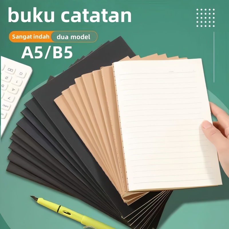 

buku b5/notebook a5/Kraft A5/B5 Notebook Buku 36 Lembar lined/Grid/Blank -YuanYuan Mall
