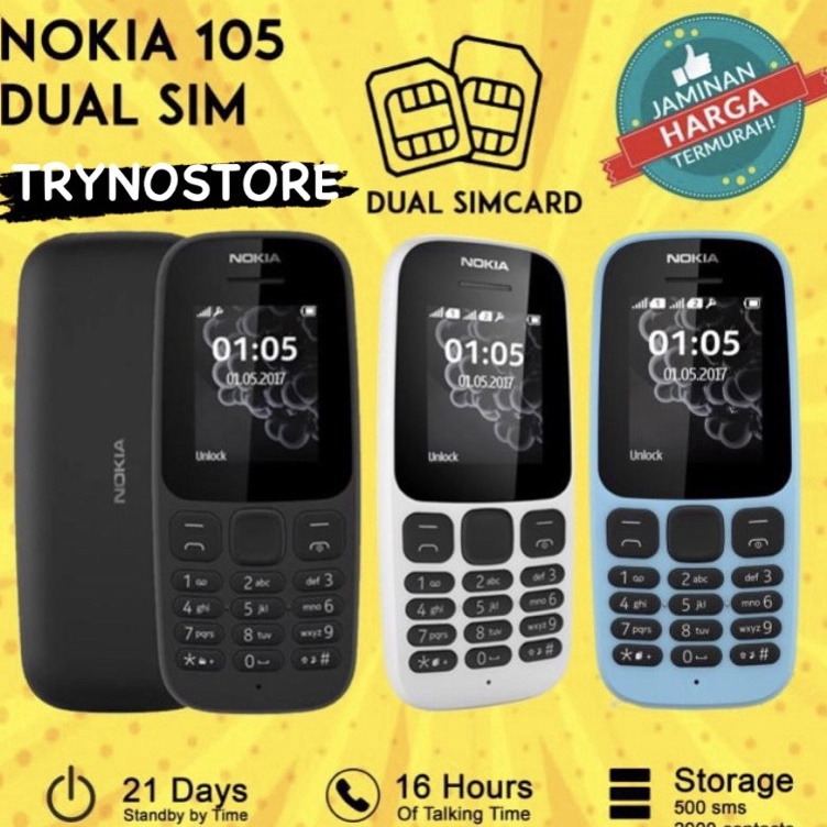 ➘✣✰ HP NOKIA 105 JADUL DUAL SIM NEW BERGARANSI