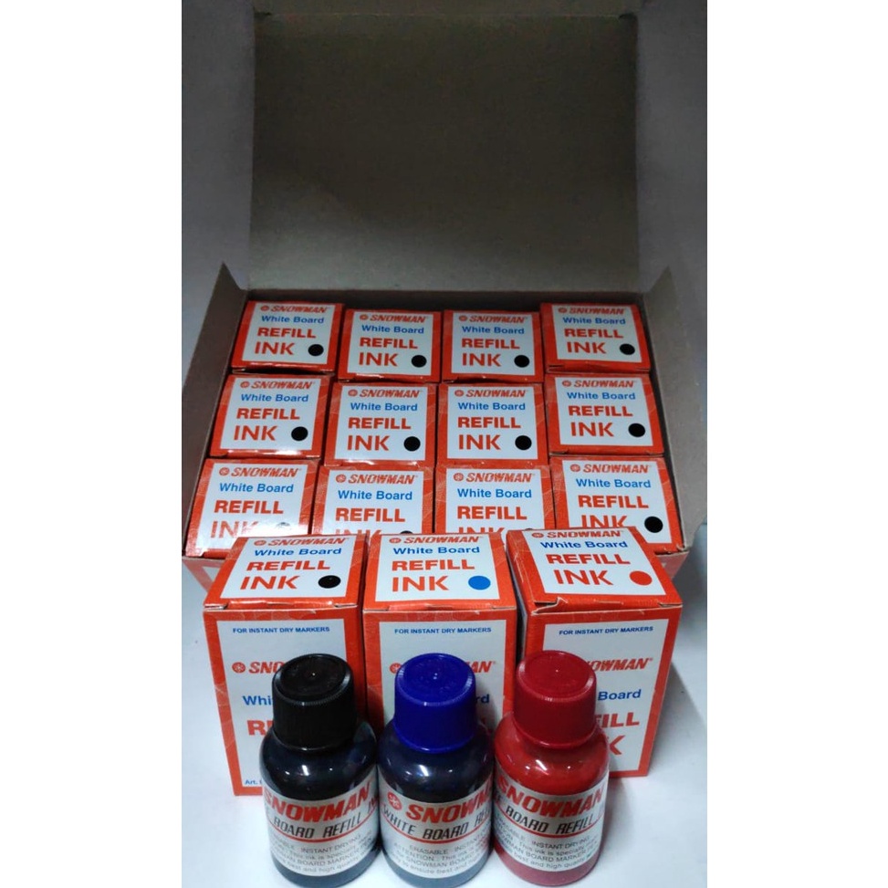 

[12 pcs] REFILL/ ISI ULANG TINTA WHITEBOARD SNOWMAN Promo ‥!!