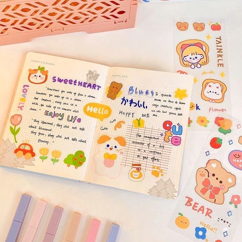 

[KICY] Stiker Deco HAPPY ANIMALS Stiker Lucu Cute Aesthetic Stiker Notebook Journal Scrapbook DIY Laptop Handphone