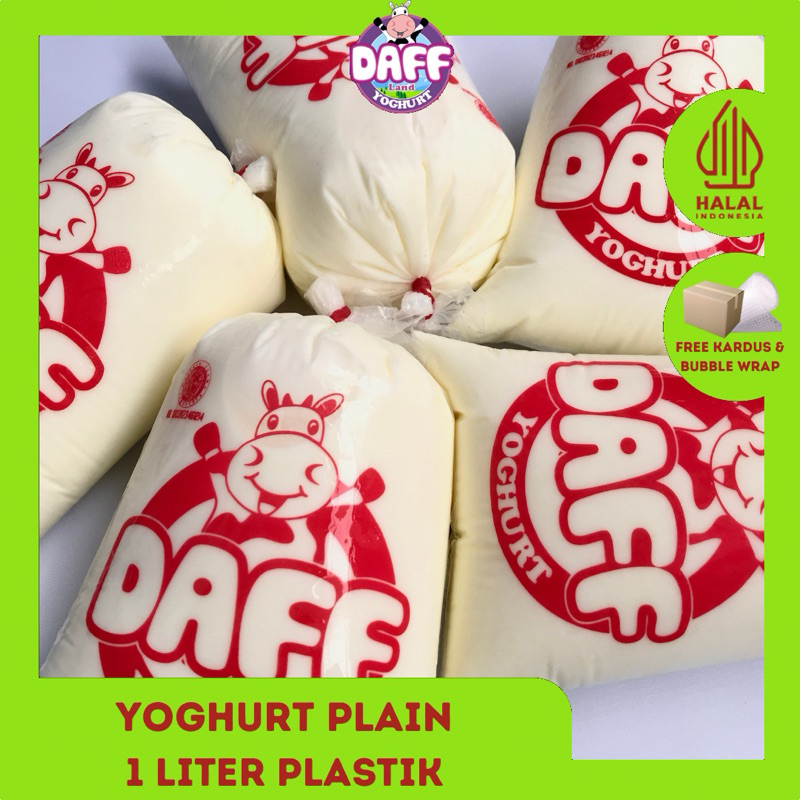 

(COD) YOGURT PLAIN LOW FAT KENTAL 1 LITER | YOGURT THICK | DAFF YOGHURT