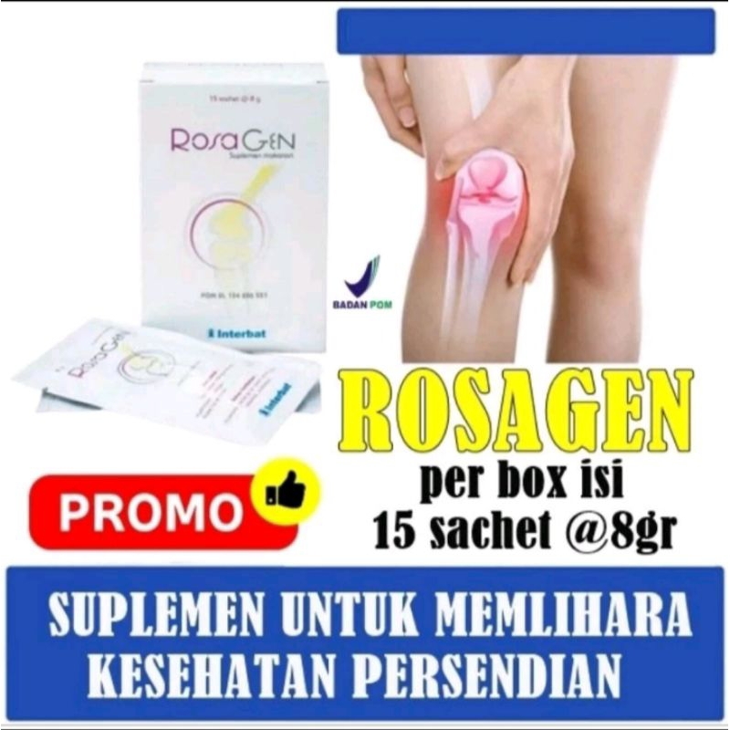 ROSAGEN ISI 15 SACHET-ROSAGEN 1BOX ISI 15 SACHET SUPLEMEN KESEHATAN SENDI LUTUT