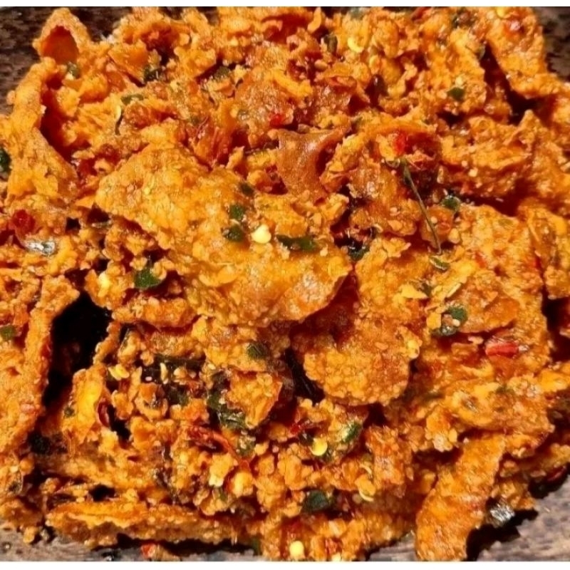 

Keripik Kulit Ayam Pedas Original 500gr Renyah