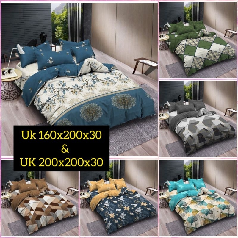 Bedcover set Valery Quincy UK 200x200 dan 160x200 Tinggi 30cm / Bed Cover Vallery Extra king dan