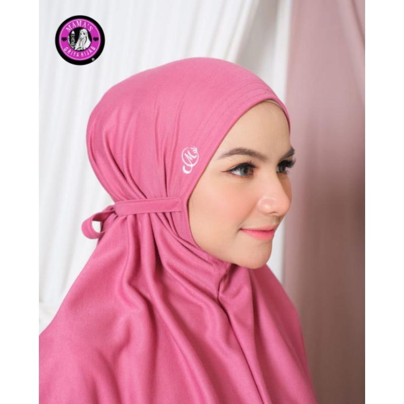Jilbab non pet bergo tali premium bahan kaos tc