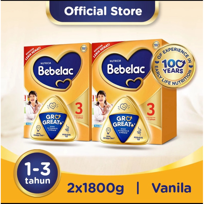 Susu Bebelac 3 Rasa Vanila 1800 gram PROMO