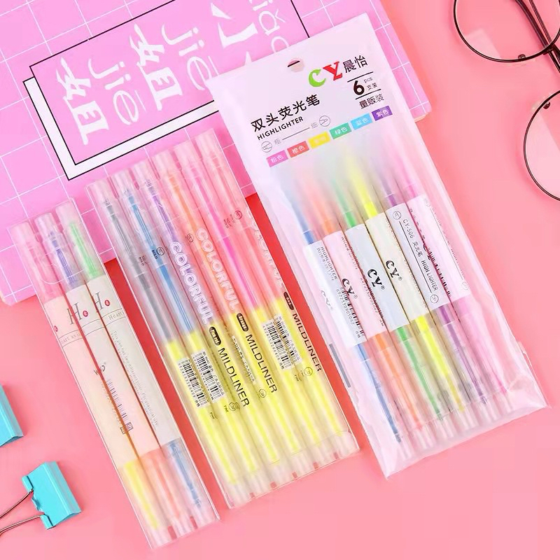 

[CUTIE BABY] Set 6 Pena Stabilo 2 Sisi