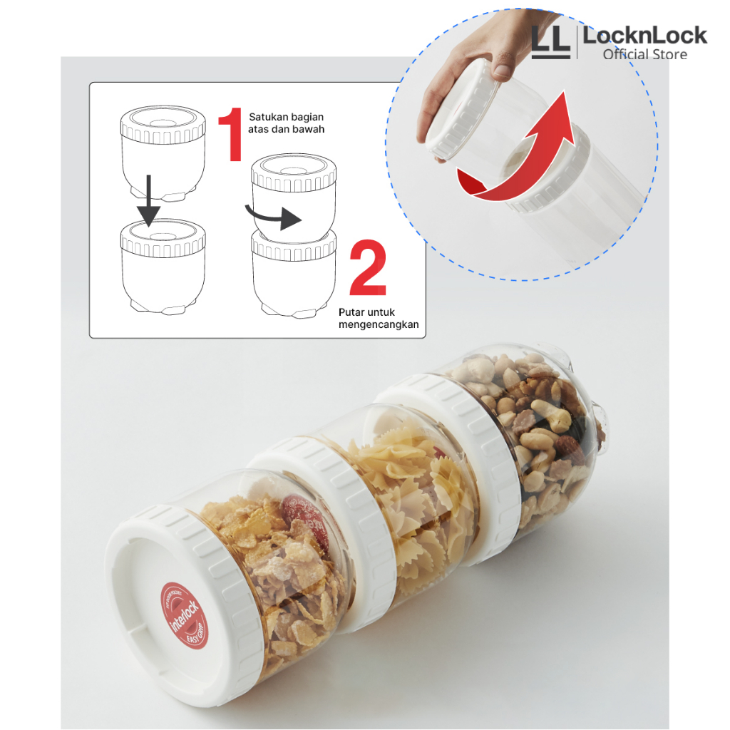 LocknLock Interlock Toples Makanan 2.1L - INL403W-2