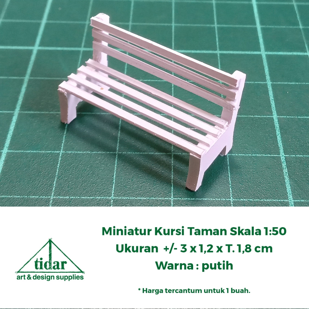 

[MR] MH - Miniatur Maket Kursi Taman Skala 1:50 - Bangku Putih Minimalis