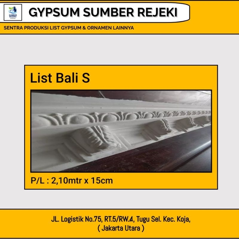 Lis/List Profil Gypsum Plafon, Motif Bali S