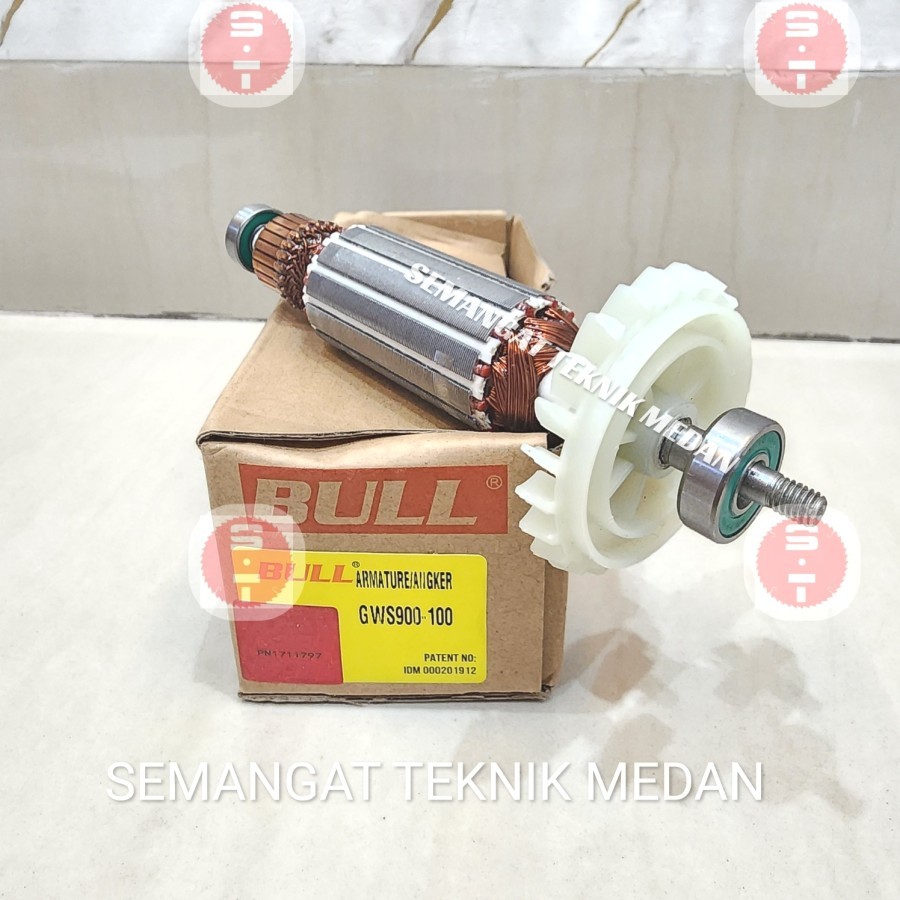 GWS900-100 ARMATURE ANGKER GERINDA GRENDA TANGAN 4" BULL GWS 900-100