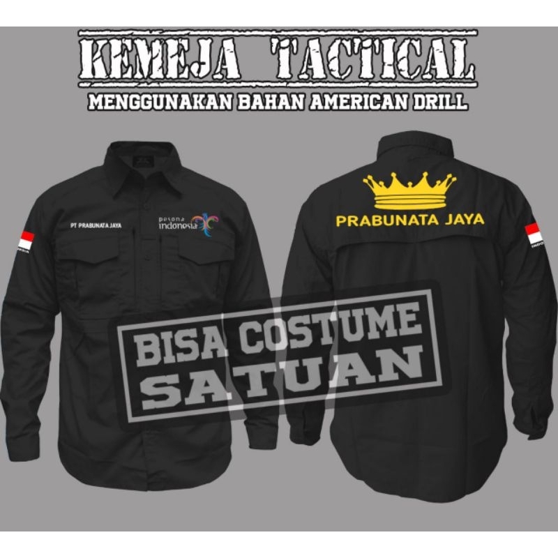 kameja custom / kameja american drill custom bordir komputer / kameja lapangan custom bordir kompute