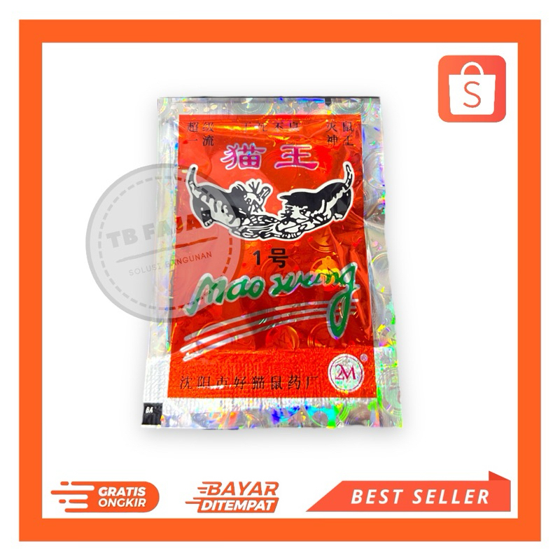 Racun Tikus Mao Wang Beras ASLI Berhologram Orange dan Barcode