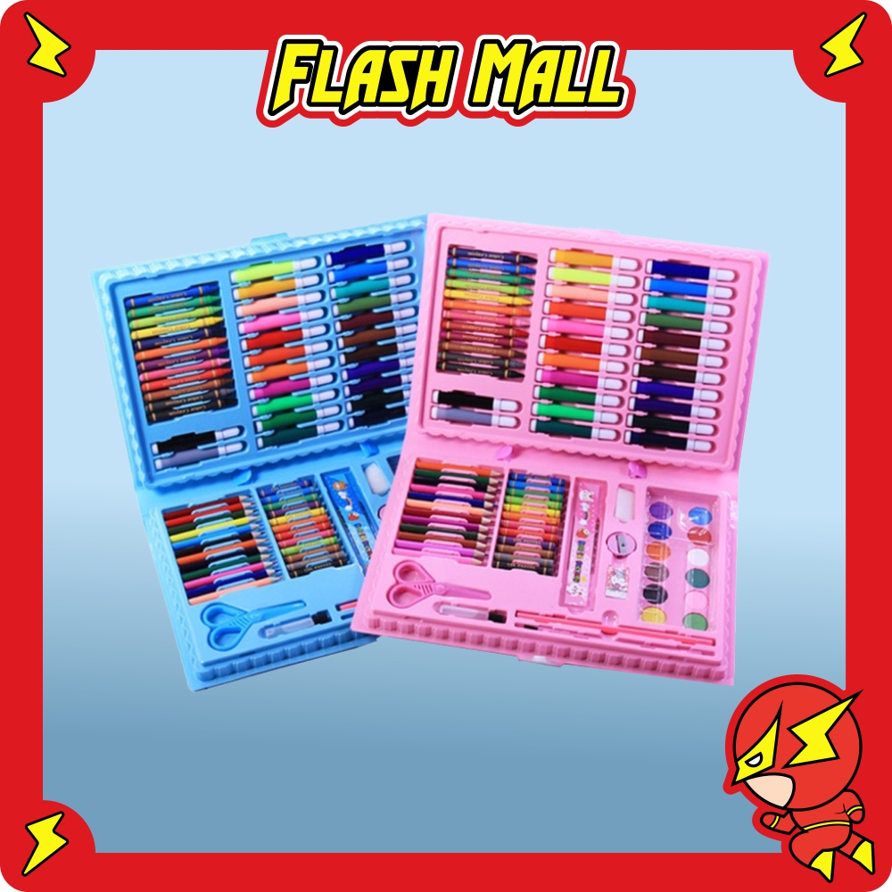 

FLASHmall Crayon Set Koper isi 86 pcs Untuk Mewarnai / Kado Anak Lengkap Warna S056