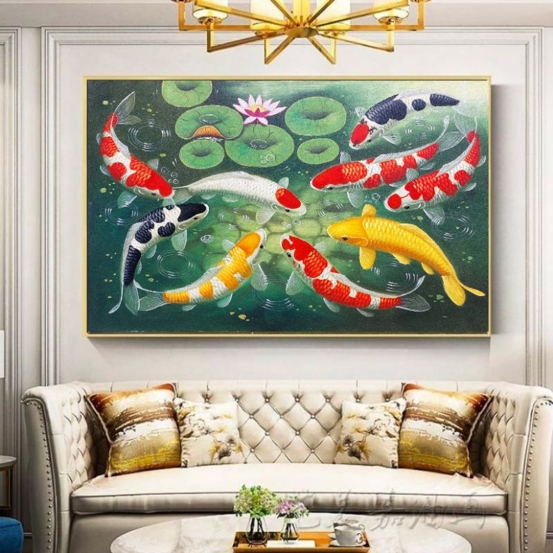 lukisan koi 85x135 plus Frame