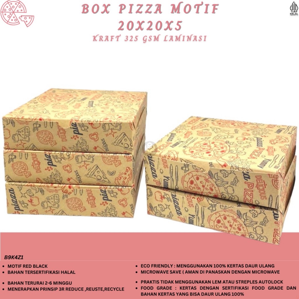 

Dus Pizza 20X20 Bahan 325 Gsm Laminasi (B9K4Z1-20X20X5 Cm)