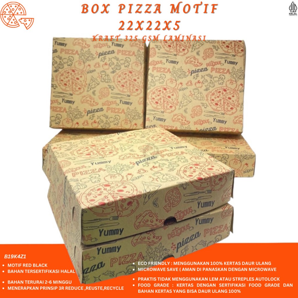 

Dus Pizza 22x22 Bahan 325 Gsm Laminasi Box Pizza (B19K4Z1-22X22X5 Cm)