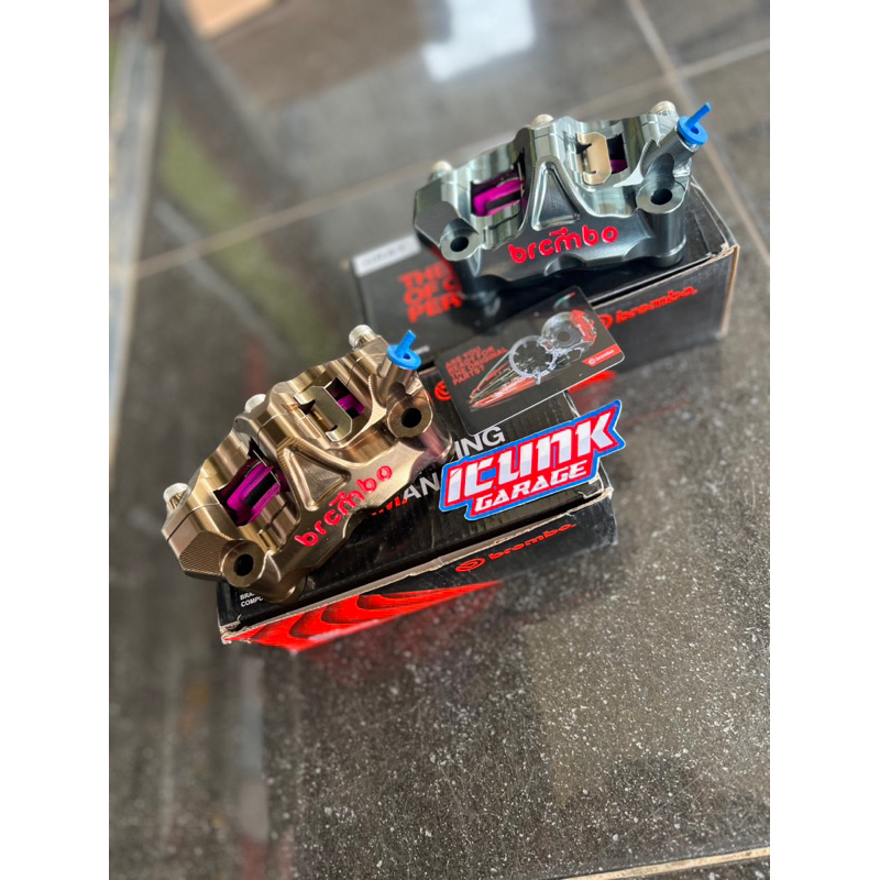 kaliper BREMBO GP4rx GP4 4 piston MONOBLOCK FULL CNC like ori tanpa breket kaliper UNIVERSAL SEMUA M