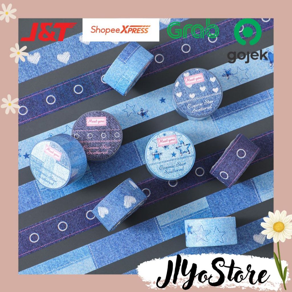

Washi Tape Lakban Selotip Jeans Journal Jurnal Planner Scrapbook Bujo Korean Style DIY Diary Solasi