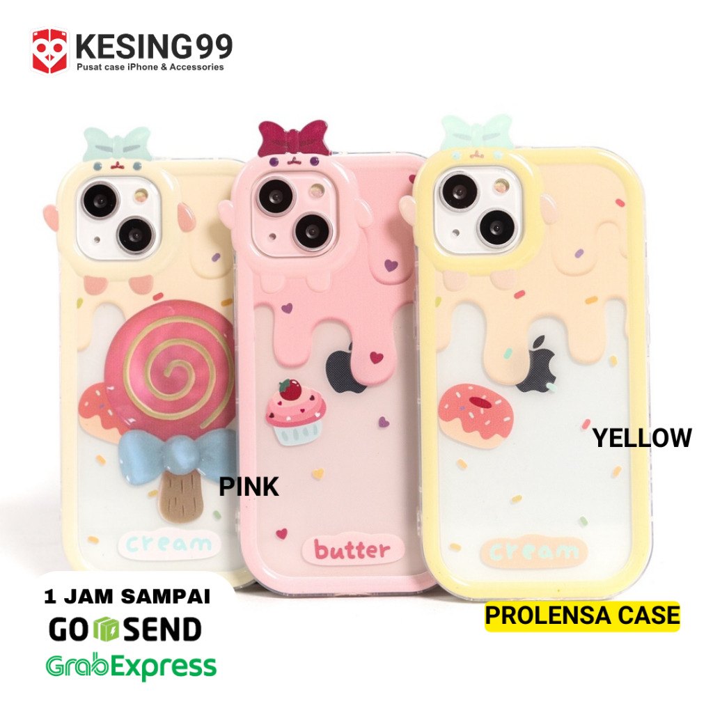 Soft case Transparan Motif Pluffy case iphone 11 12 13 14 PRO MAX
