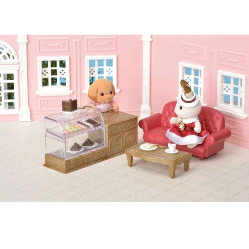 Preloved Sylvanian Families Red Sofa and Chocolate Shop