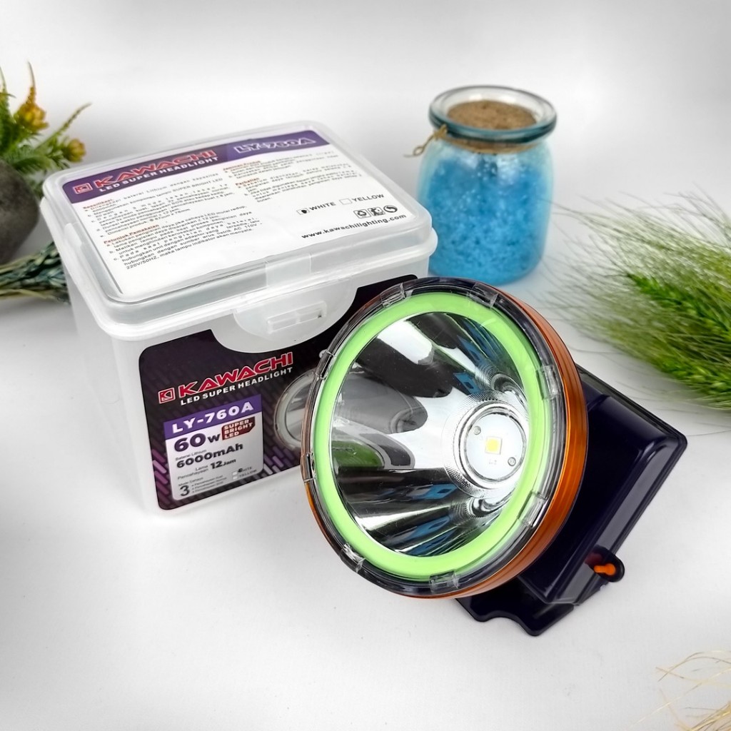 Senter Kepala / Headlamp Kawachi 60w LY-760A  60watt Waterproof / Cahaya Putih