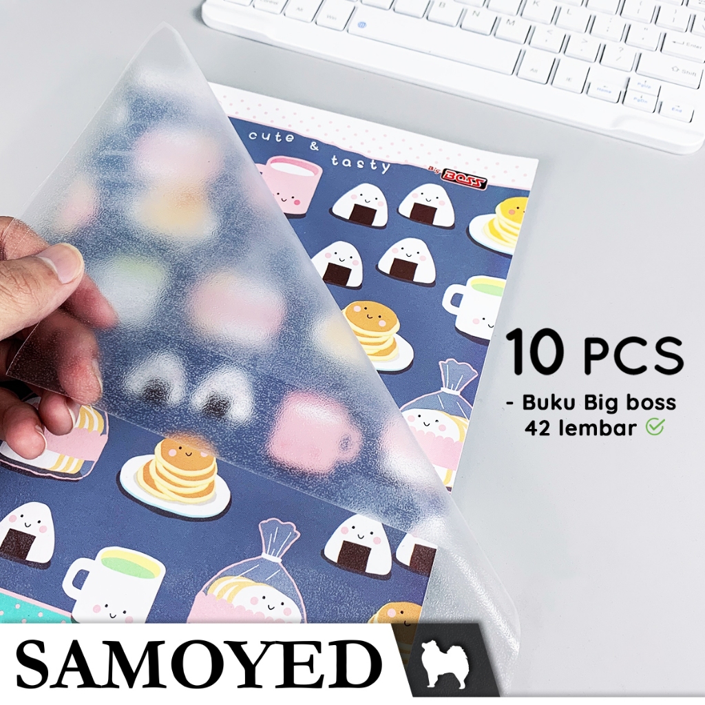 

SAMOYED BKCV-SA-S Sampul Buku Tulis Plastik Transparan / Bening / Plastic Transparent / Self Adhesive Book Covers Uk. Big Boss / Boxy