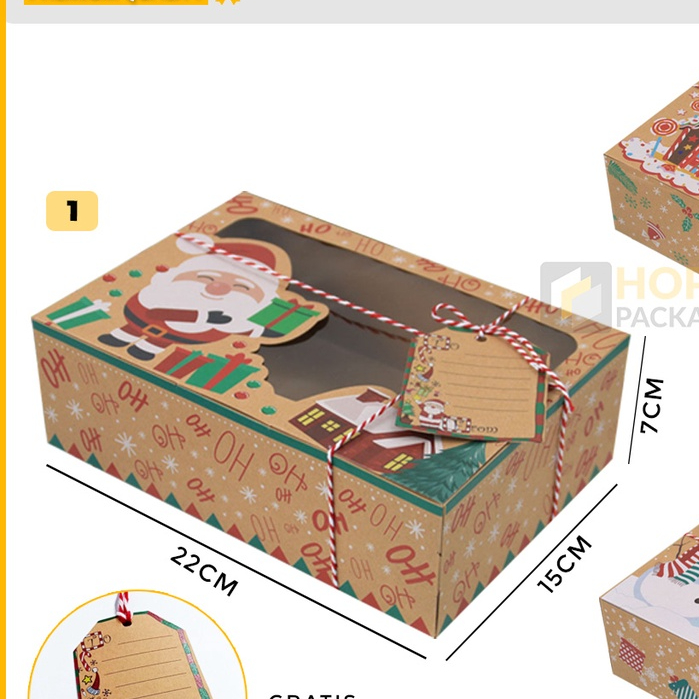 

Kotak Kraft Hampers Box Christmas / Gift Box Natal / Kotak Kue Natal / Souvenir Gift / Kotak Kado / Box Hampers Natal